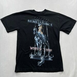 Beyonce T-Shirt Renaissance World Tour 2023 Concert Graphic Black Mens Small